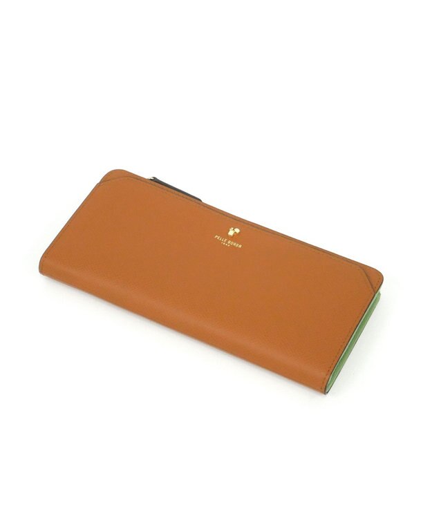 PELLE BORSA L字ファスナー長財布 French Calf Goods 3301 キャメル