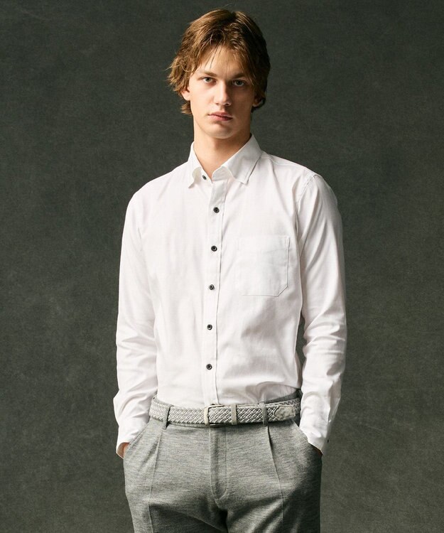 JOSEPH ABBOUD 【オーガニックコットン使用】JOE COTTON ストレッチオックス シャツ ホワイト系