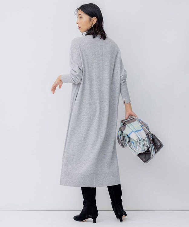23区 【洗える】ウールカシミヤ ニットワンピース ライトグレー系