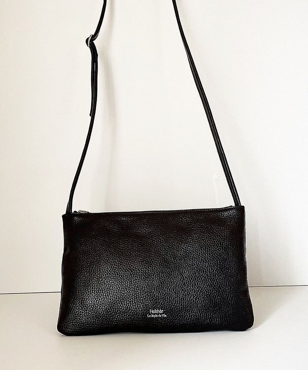 Hekhèr Le Style de Vie 新色追加【日本製】シュリンクレザー スクエアショルダーバッグ ブラック