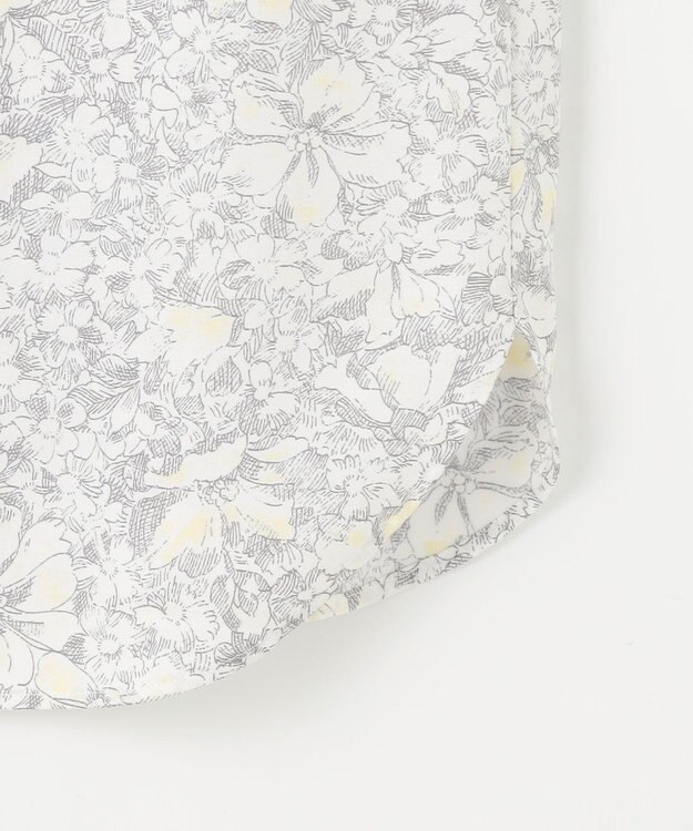 J.PRESS LADIES 【洗える】ポリエチレンスパンブロードフラワープリント ブラウス オフホワイト×イエロー系