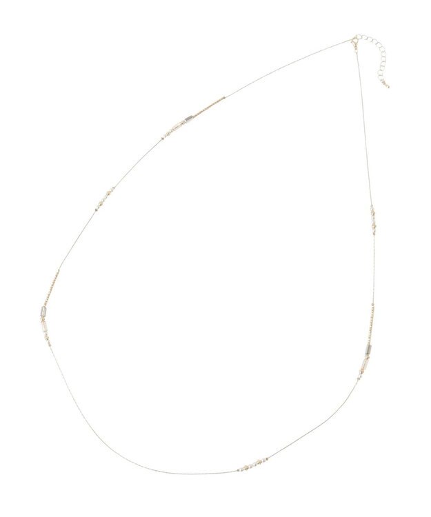 YECCA VECCA ステーションガラスMIXロングネックレス Gold