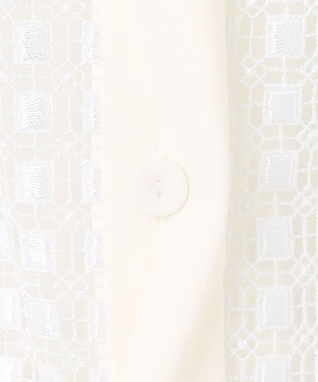 ICB L 【WEB＆一部店舗限定】 SustainableSquareLace フレンチスリーブシャツ オフホワイト