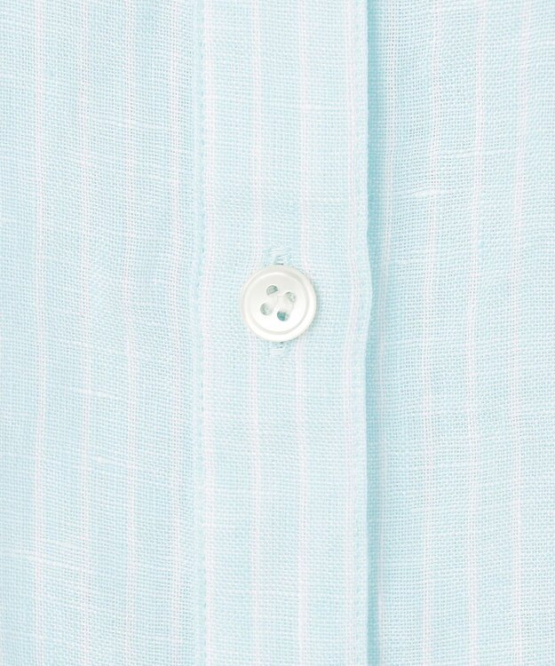 23区 【先行予約】LIBECOリネン ポケット刺繍 クロップドシャツ スカイブルー系