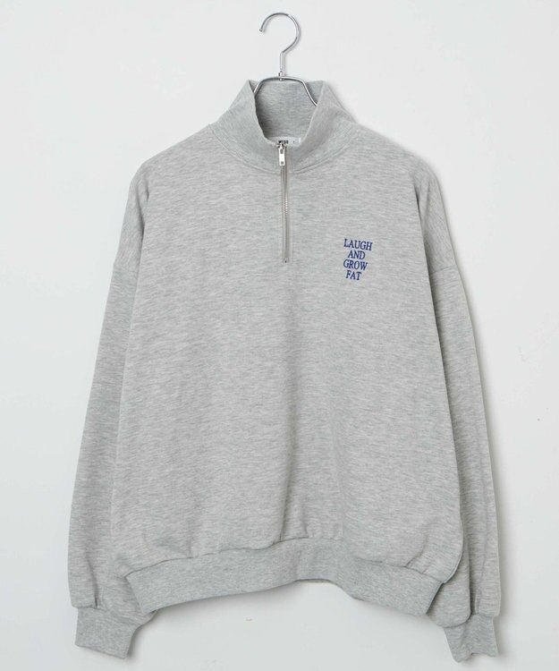 WEGO ハーフジップBIGスウェット 杢グレー