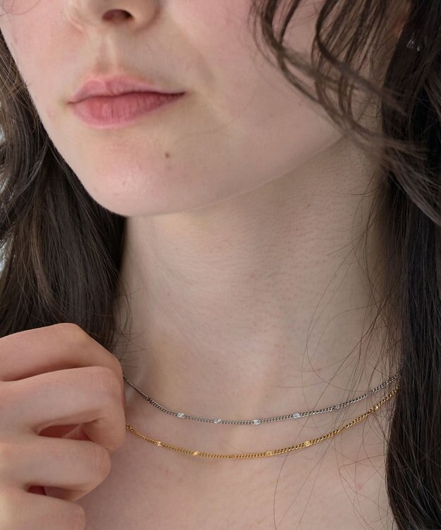 Phoebe 〈金属アレルギー対応〉ポイントチェーンステーションネックレス/シルバー シルバー