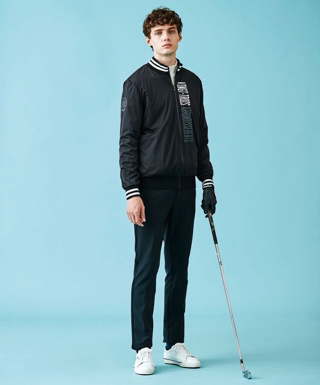 23区GOLF 1枚で2着分の実力派アイテム【MEN】【リバーシブル】ニット ブルゾン ブラック系1