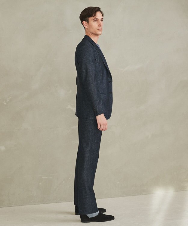 GOTAIRIKU 新素材セットアップ【通気性抜群/洗える/シワになりにくい】カラミプリントストレッチセットアップ パンツ ネイビー系8