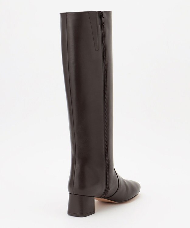 自由区 レザーロングブーツ ダークブラウン系