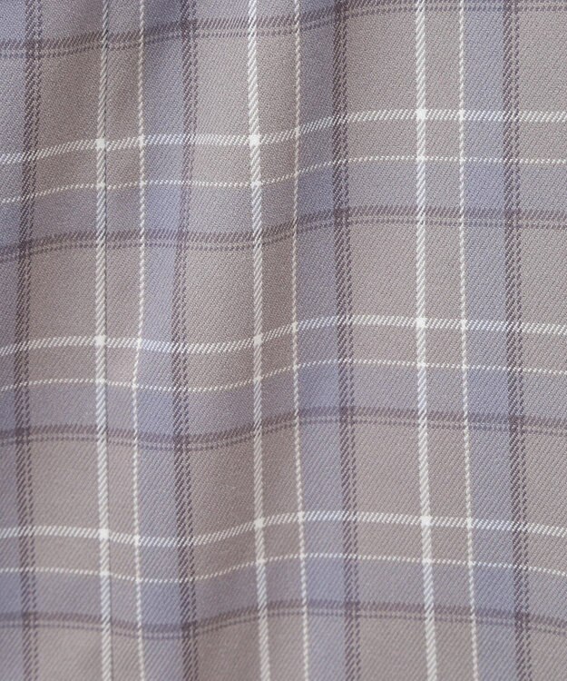 earth music&ecology サイドリブバックレースアップスカート Check Blue