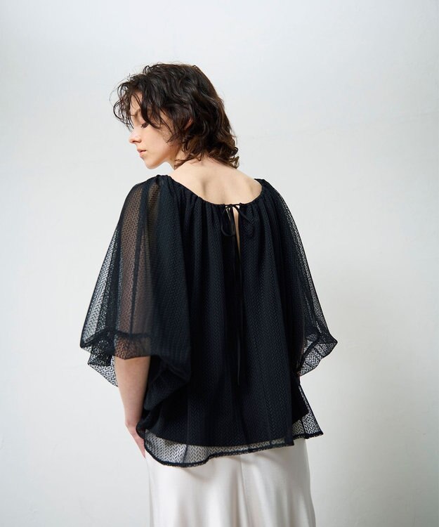 GRACE CONTINENTAL レイヤードチュールトップ ブラック