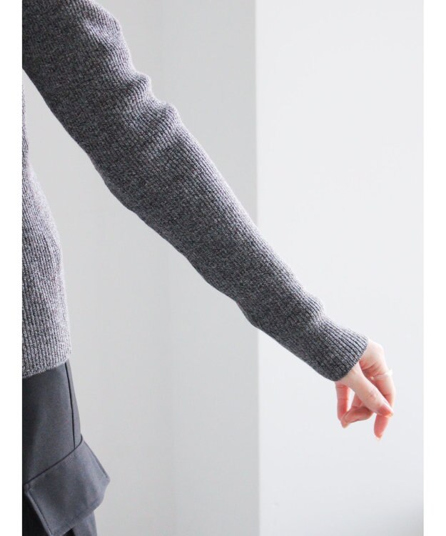 Te chichi ヘンリーネックマーブルニット ブラック