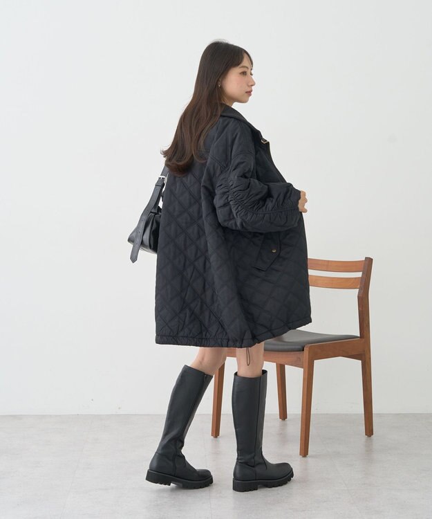 earth music&ecology キルティングバルーンコート Black