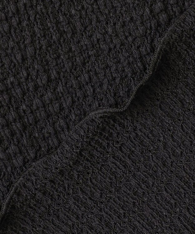 Feroux 【洗える】レーシージャガード カットソー ブラック系