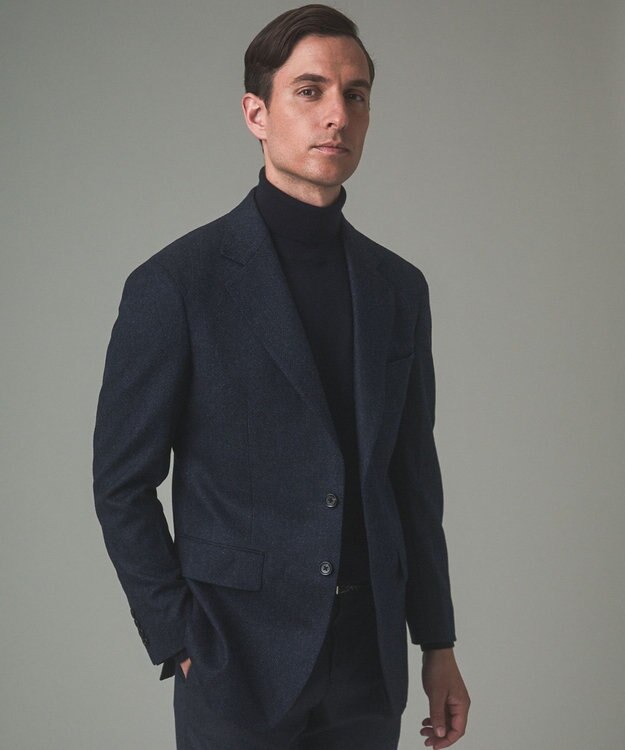 GOTAIRIKU 【尾州】カシミヤブレンド定番ヘリンボーン ジャケット(2024年モデル) ネイビー系8