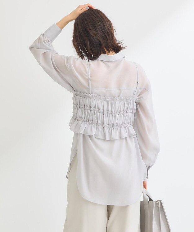 Green Parks ・ＥＬＥＮＣＡＲＥ　ＤＵＥ　シアービスチェ付シャツ Gray