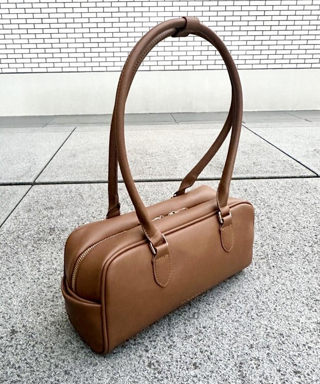 LA BAGAGERIE 【インスタグラマー Chiyoさん×LA BAGAGERIE】スクエアボストン キャメル