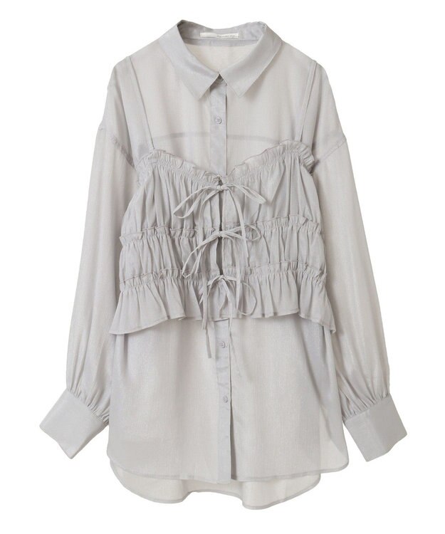 Green Parks ・ＥＬＥＮＣＡＲＥ　ＤＵＥ　シアービスチェ付シャツ Gray