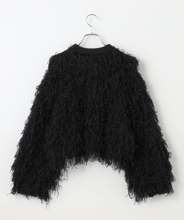 #Newans リボンヤーンニットカーディガン ブラック