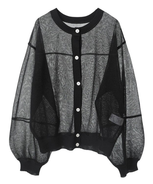 AMERICAN HOLIC 【WEB限定】【接触冷感】2WAYシアーニットカーディガン Black