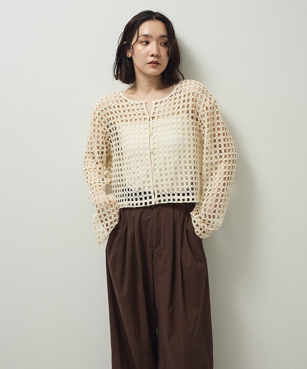 Green Parks ・ＳＵＧＡＲ　ＳＰＯＯＮ　２ｗａｙフラワーメッシュカーデ Ivory