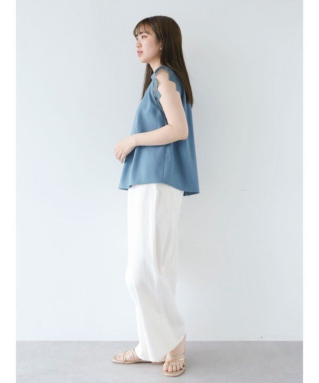 Green Parks ・ＥＬＥＮＣＡＲＥ　ＤＵＥ　リネンライクレースブラウス Green