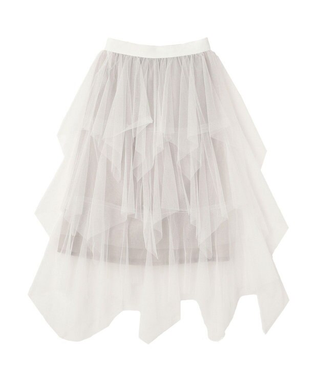 earth music&ecology 2wayレイヤードチュールスカート Off White