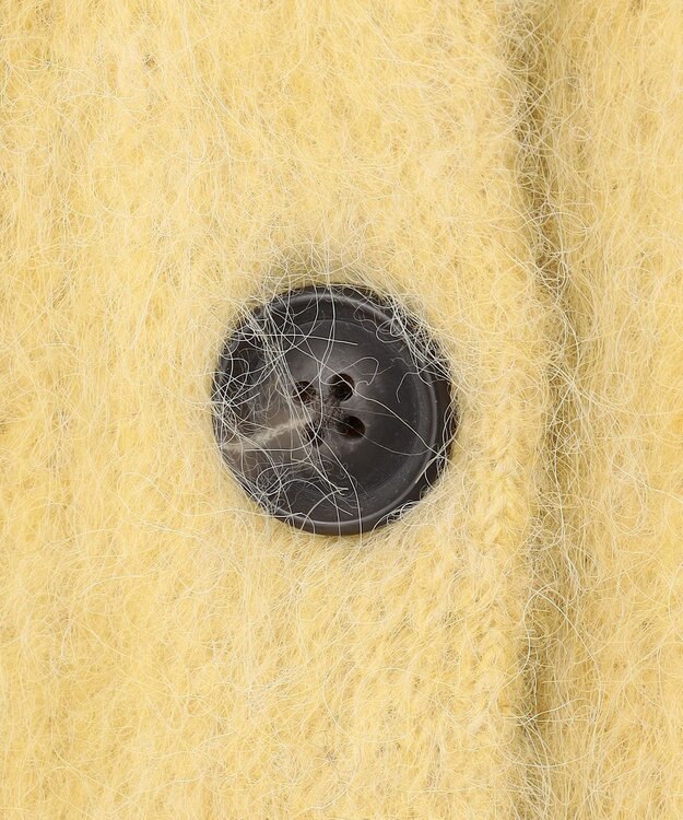 UNFILO アルパカシャギー Vネックカーディガン イエロー