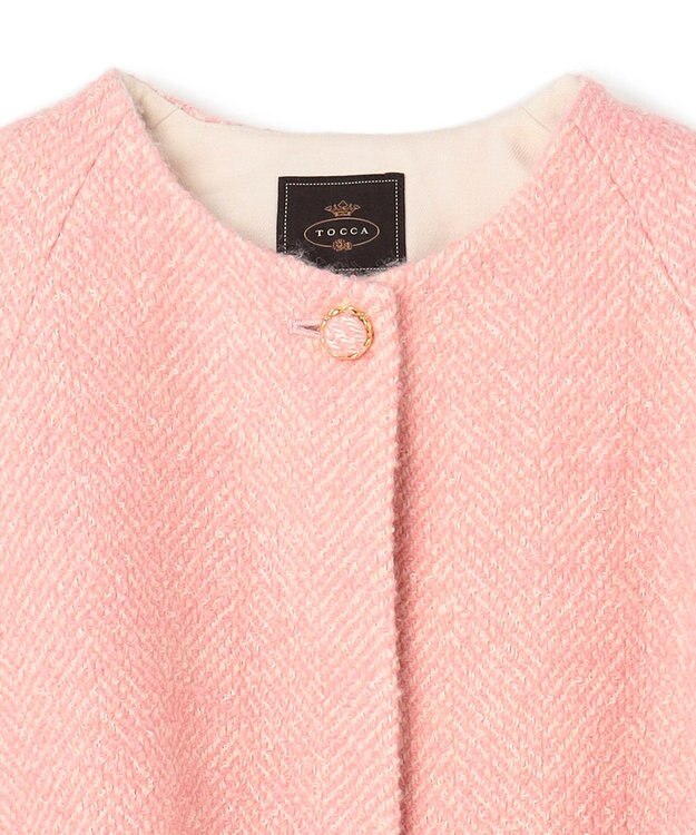 TOCCA 【消臭】SNOWBERRY POCKET TWEED ポンチョ ピンク系5