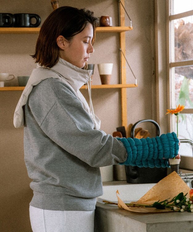 KWD 【日本製】STAND COLLAR DOWN PARTS グリーンダウン スタンドカラーダウンパーツ グレージュ