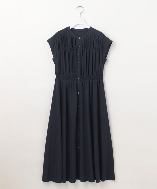 ANY SIS 【撥水】シャーリングシャツ ワンピース ネイビー