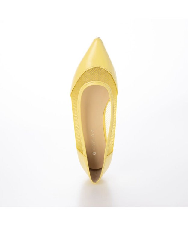 MODE ET JACOMO <carino>【レイン対応】メッシュポインテッドトゥパンプス イエロー