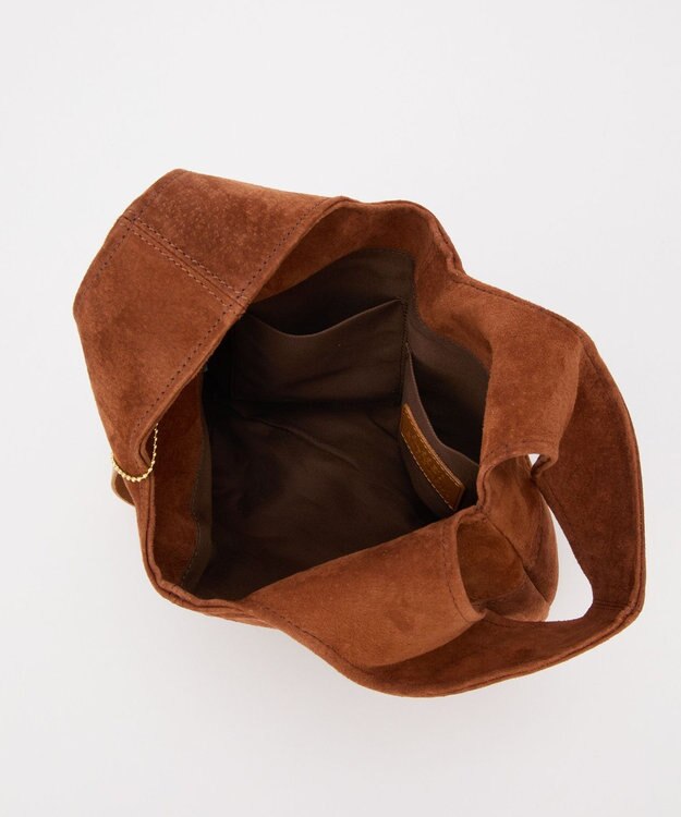 russet 【2025AW新作】本革スエード巾着ハンドバッグ(CE-1582) Brown