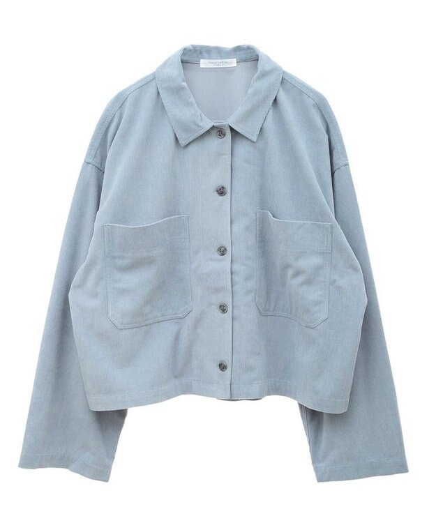 Green Parks ソフトコーデュロイショートシャツ Blue