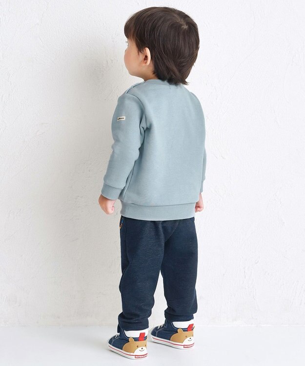 MIKI HOUSE HOT BISCUITS 【80-120cm】 パステルロゴ ストレッチパンツ 紺