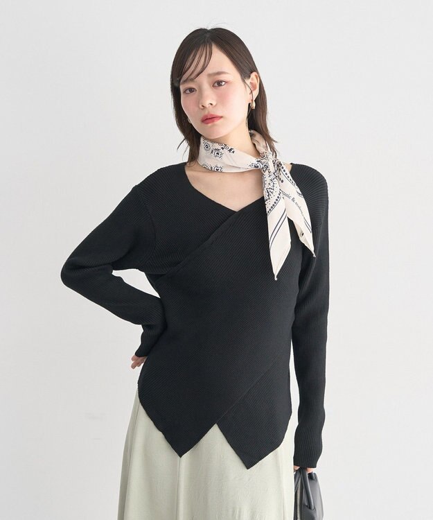 earth music&ecology ボタニカル柄スカーフ（70 ×70） Ivory