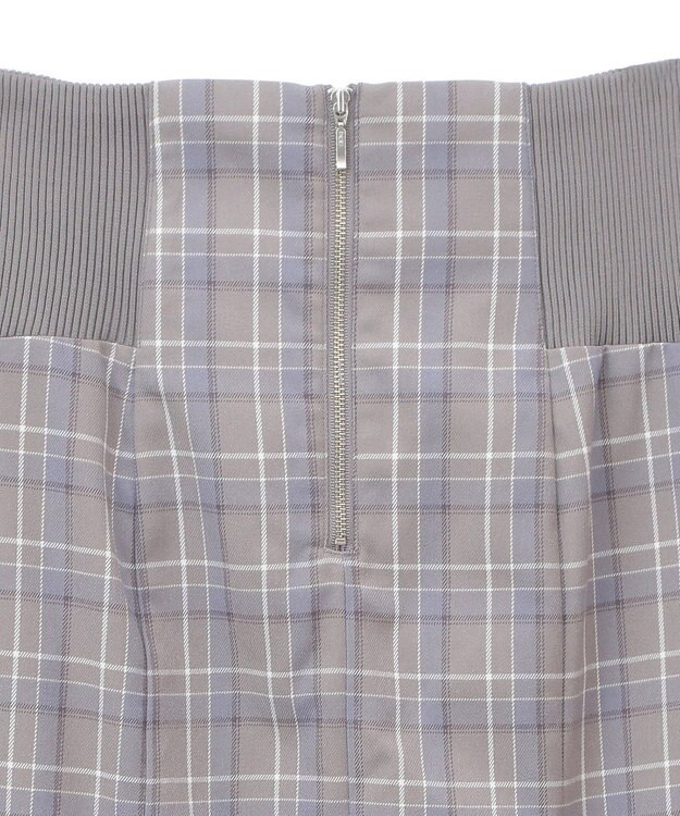 earth music&ecology サイドリブバックレースアップスカート Check Blue