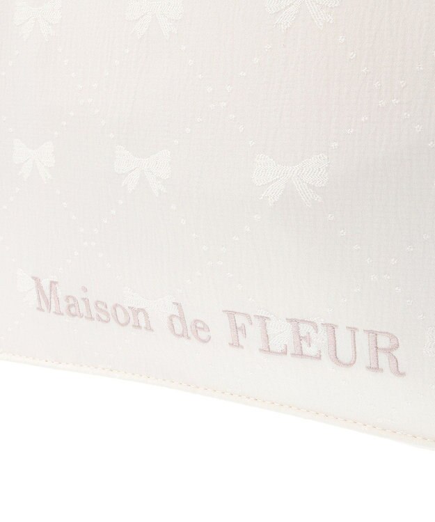 Maison de FLEUR リボン柄ジャカードスクエアトートSバッグ Ivory