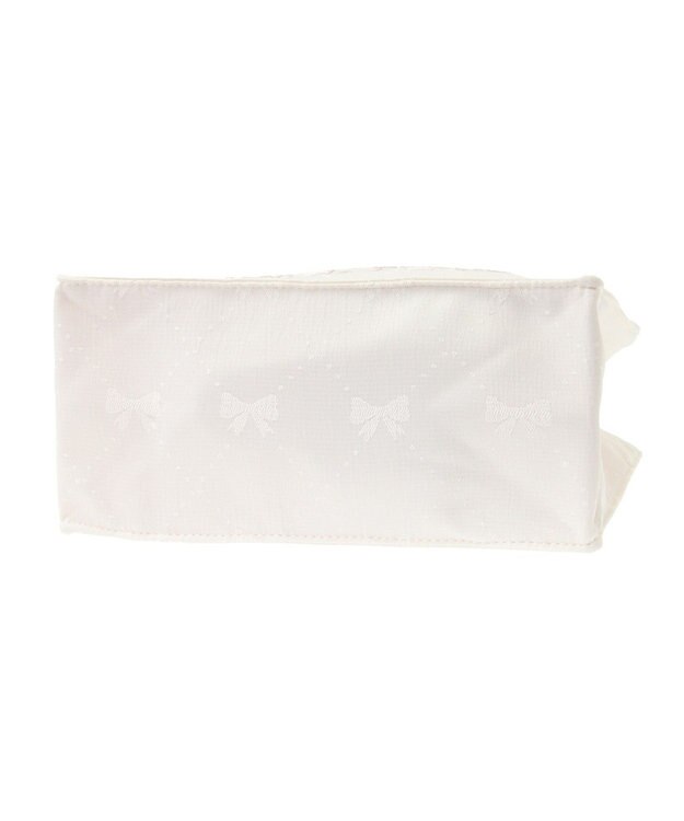 Maison de FLEUR リボン柄ジャカードスクエアトートSバッグ Ivory