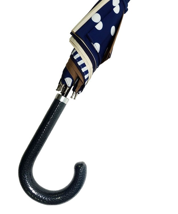 +RING レディース向け プラスリング 長傘 60cm NVY/BGE T1354 紺