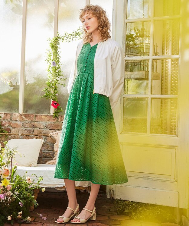 TOCCA 【大人百花掲載・消臭・洗える・WEB限定カラー有】ZELLIGE ドレス グリーン系7