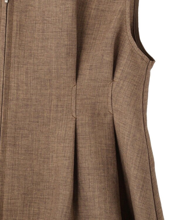 AMERICAN HOLIC 【イージーケア】リネンライクペプラムベスト Brown