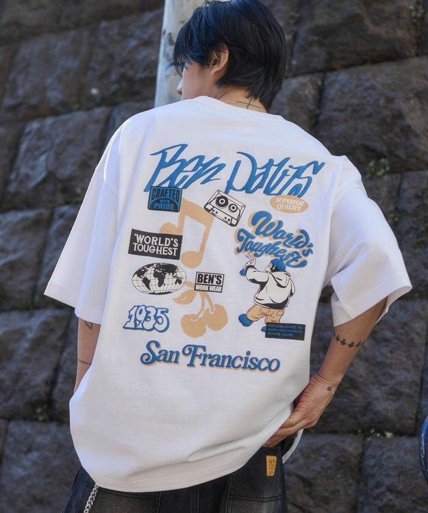 WEGO 【SMLサイズ展開】別注BENDAVISグラフィックT（SS） ホワイト