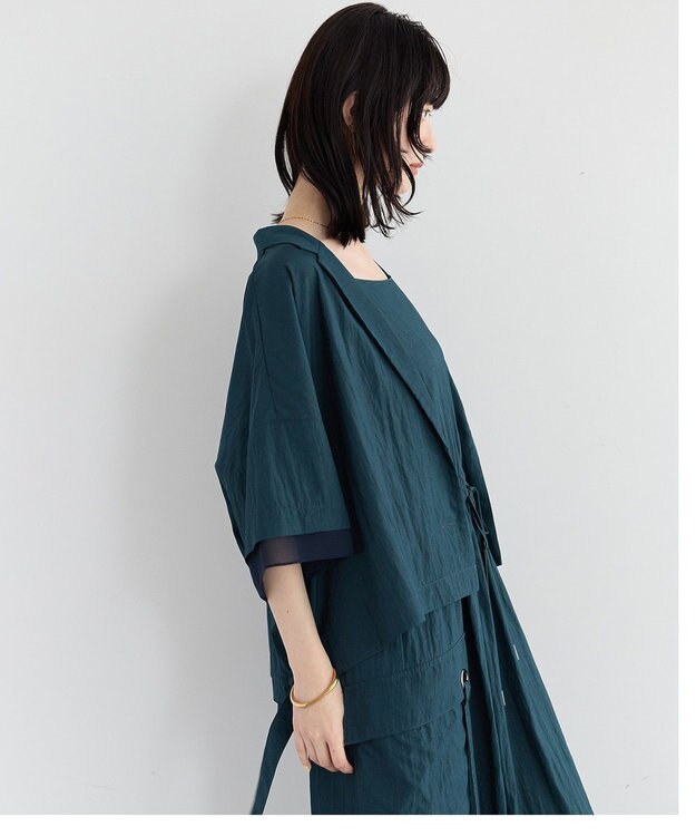 YECCA VECCA 【UVカット/遮熱/接触冷感】COOL袖シアージャケット Blue Green