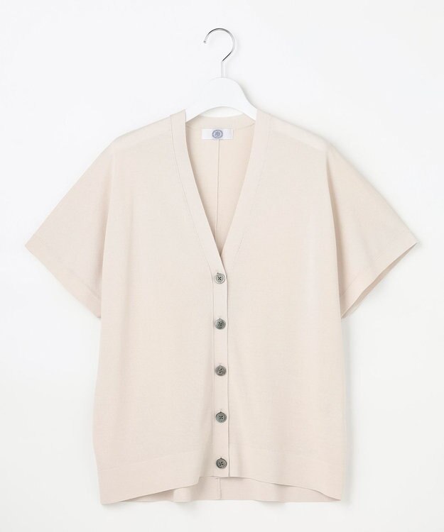 J.PRESS LADIES COOL VIS/CO Vネック カーディガン グレージュ系