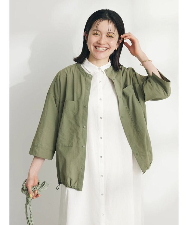 CRAFT STANDARD BOUTIQUE ＢＩＧポケットナイロンブラウス Khaki