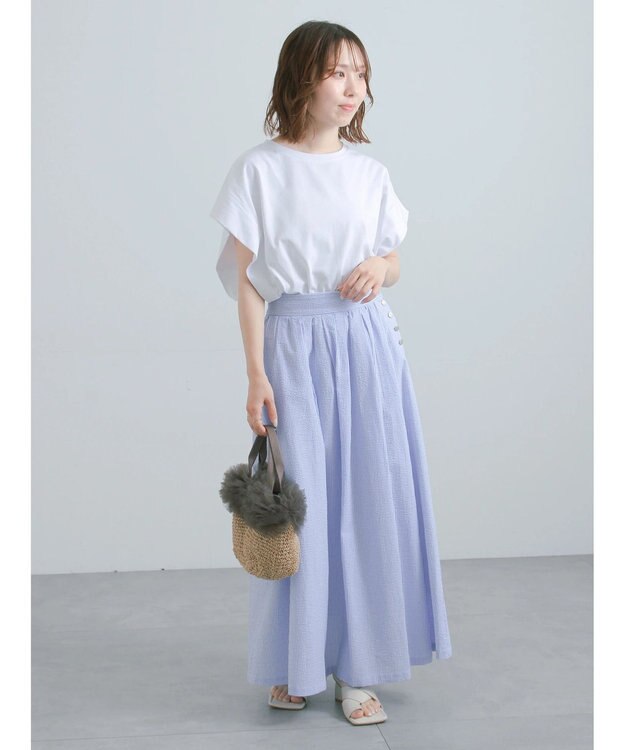 Te chichi 【接触冷感/遮熱/吸水速乾】ショルダータックドルマンTシャツ オフホワイト