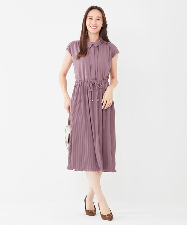 ANY SIS 【UVケア】エアリープリーツ ワンピース スモーキーピンク