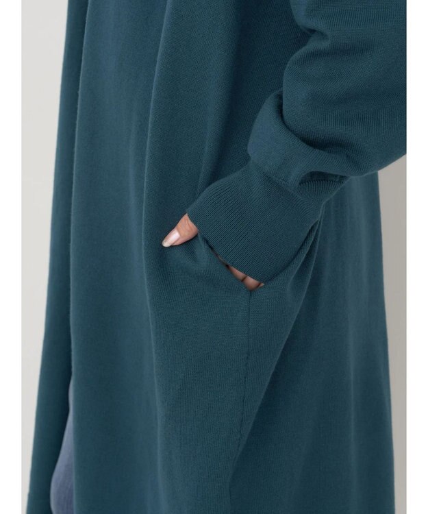 earth music&ecology ニュアンスロングカーディガン Blue Green