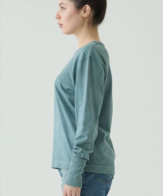 caqu caqu x GoodOn roundneck L/S tee  シンプルゆったりフィットシャツ green